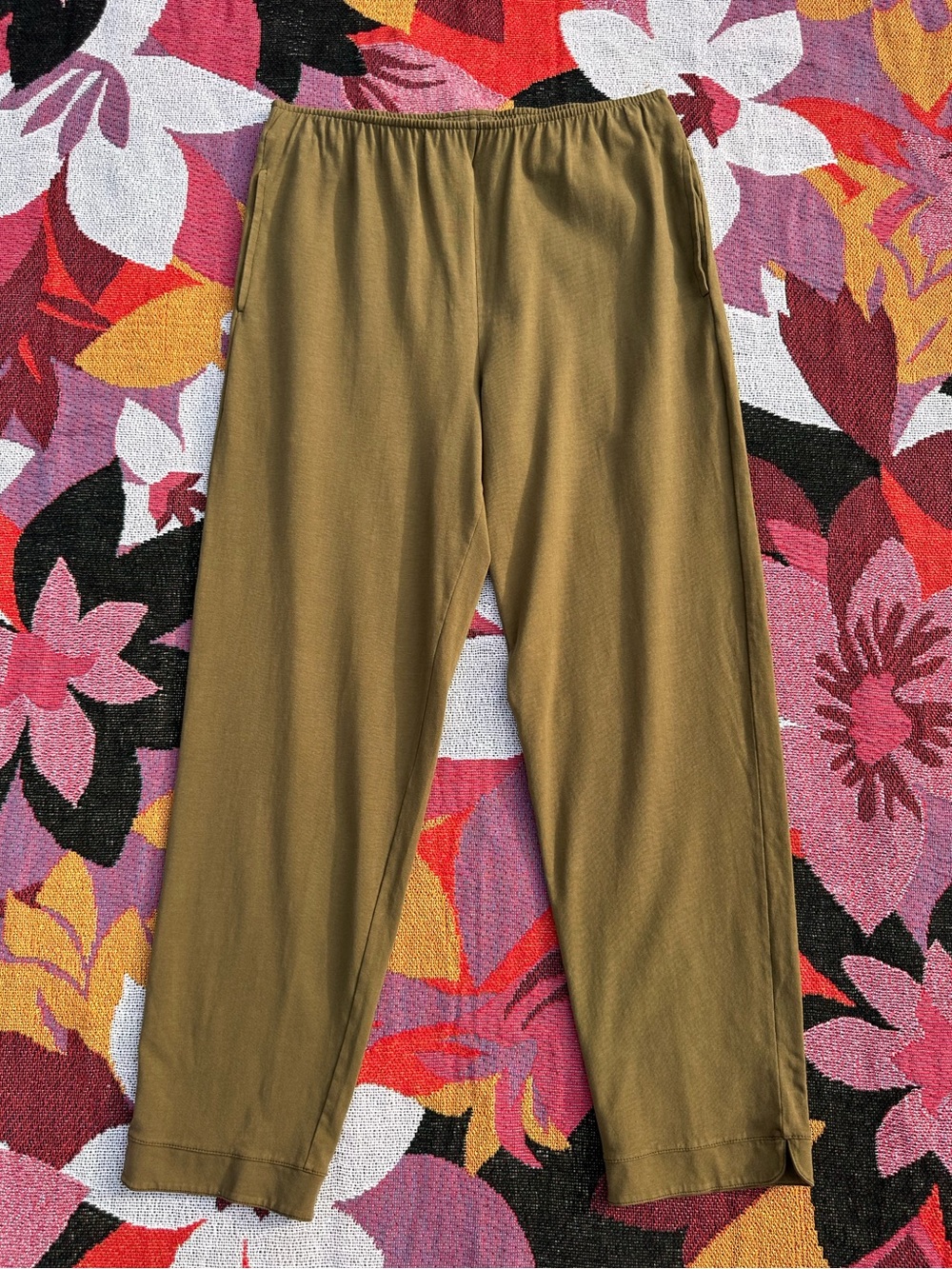 Iridium Straight Leg Cotton Pants Olive Green